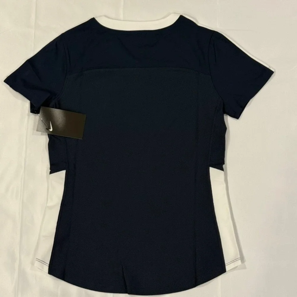 Nike Volleyball Jersey Girls Medium Navy Blue White‎ Short Sleeve CQ8710-420